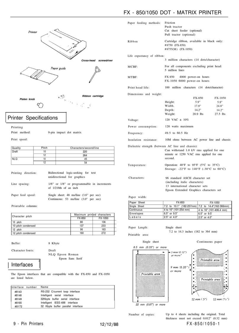 Epson FX-1050+ User manual