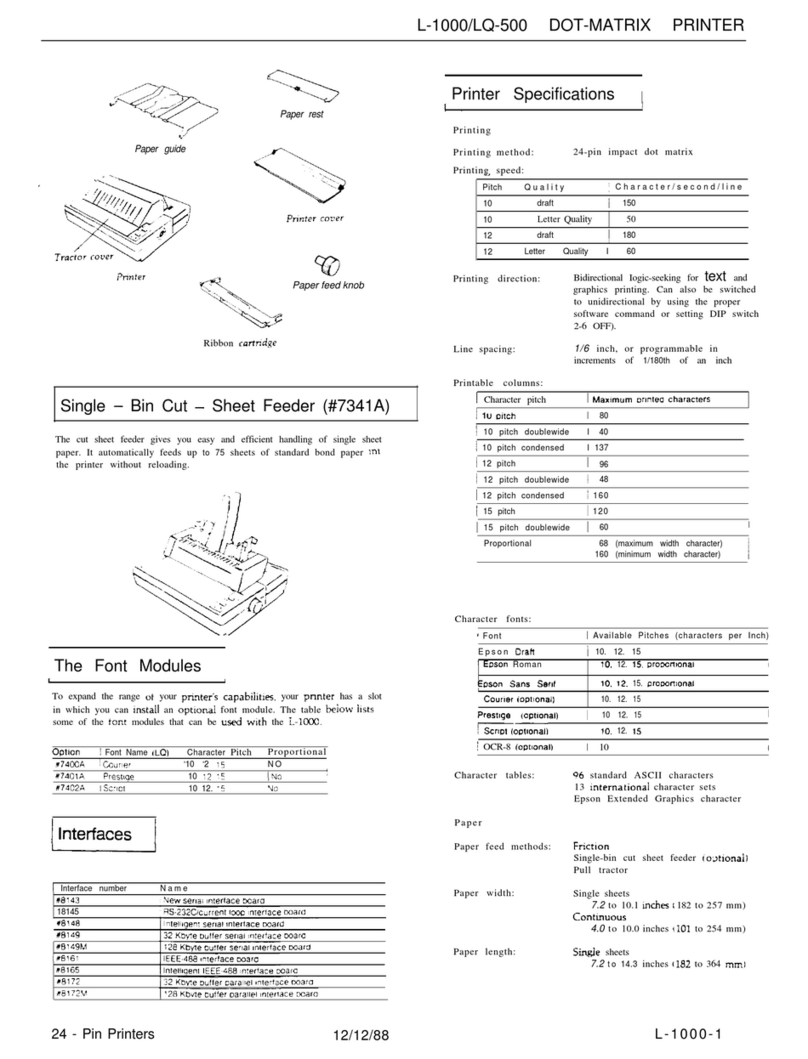 Epson ActionPrinter L-1000 User manual Epson ActionPrinter L-1000 User manual
