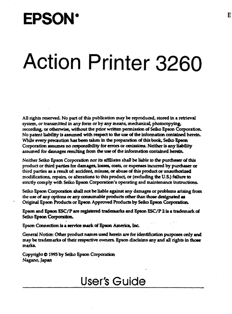 Epson ActionPrinter 3260 s User manual