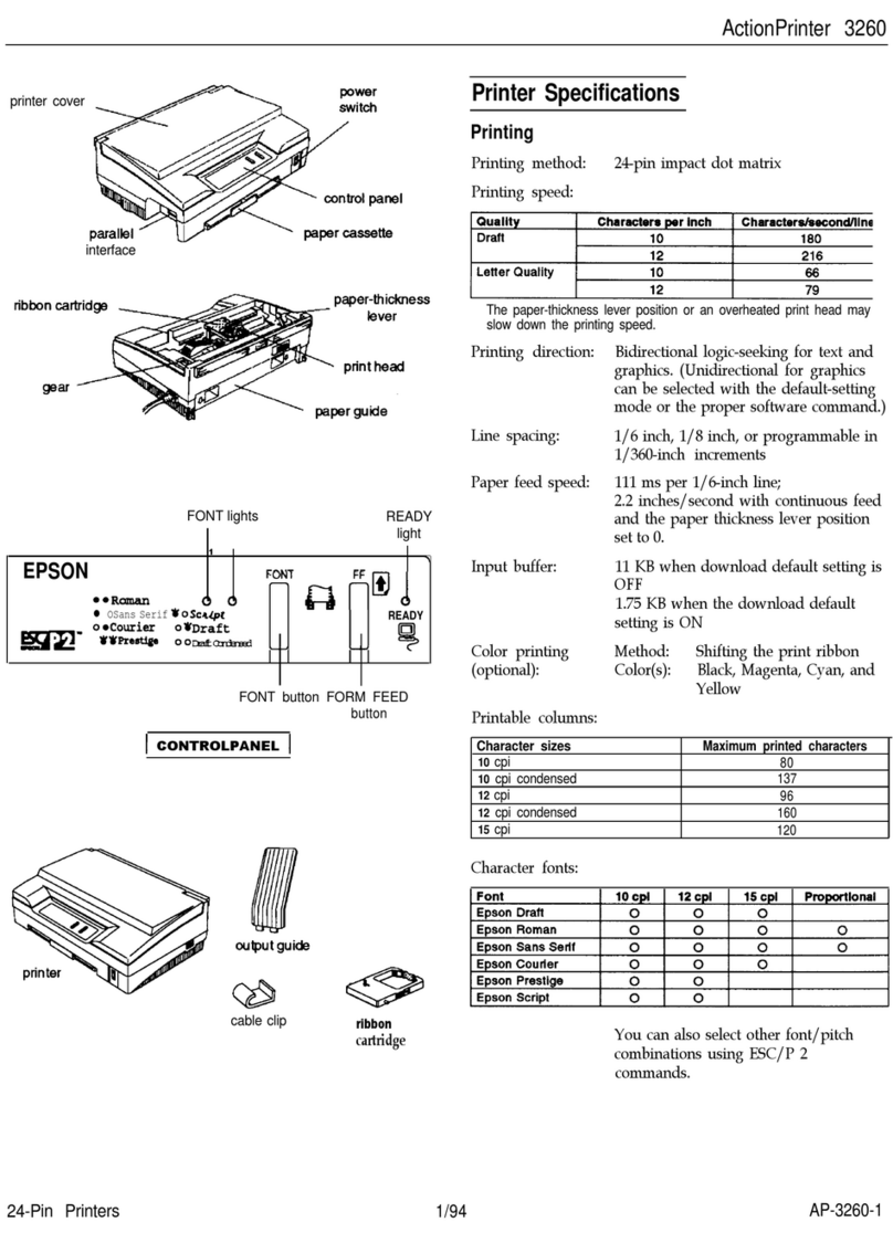 Epson ActionPrinter 3260 s User manual