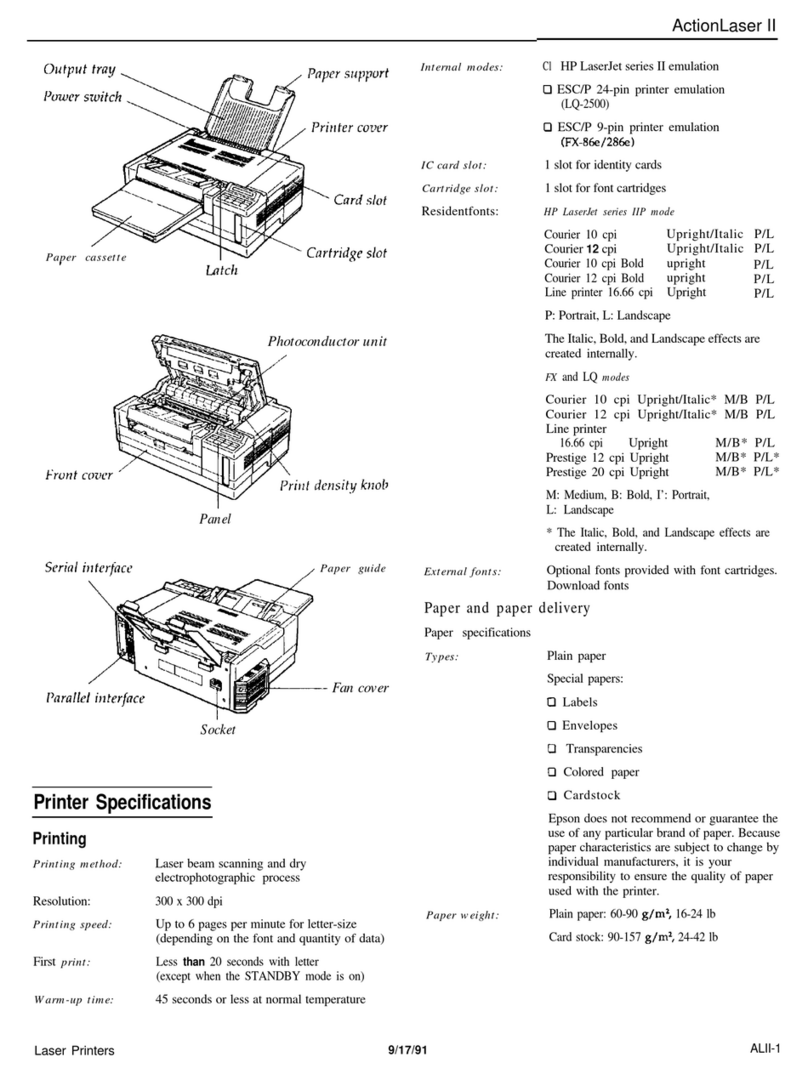 Epson ActionLaser ActionLaser II User manual Epson ActionLaser ActionLaser II User manual