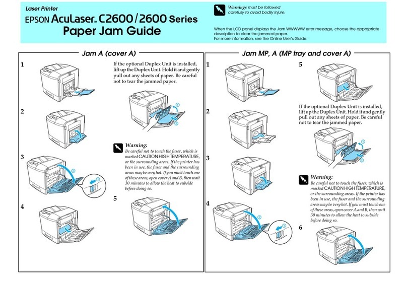 Epson AcuLaser C2600DTN Quick reference guide Epson AcuLaser C2600DTN Quick reference guide