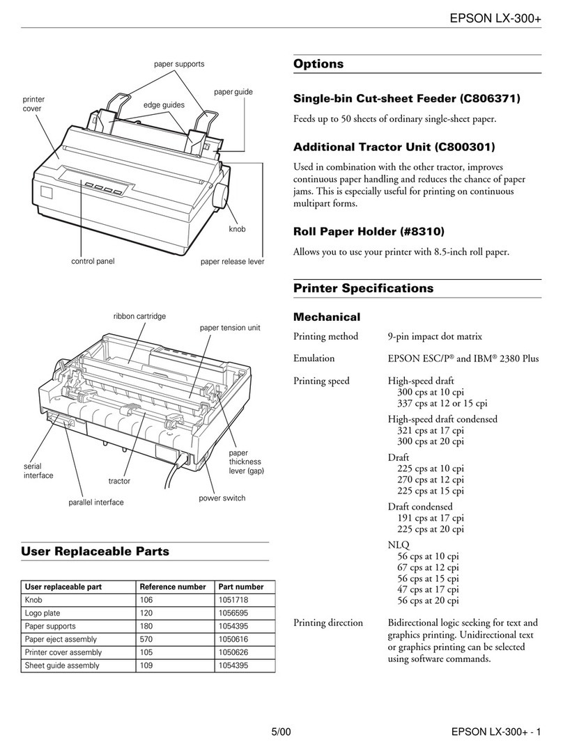 Epson LX-300+ User manual Epson LX-300+ User manual