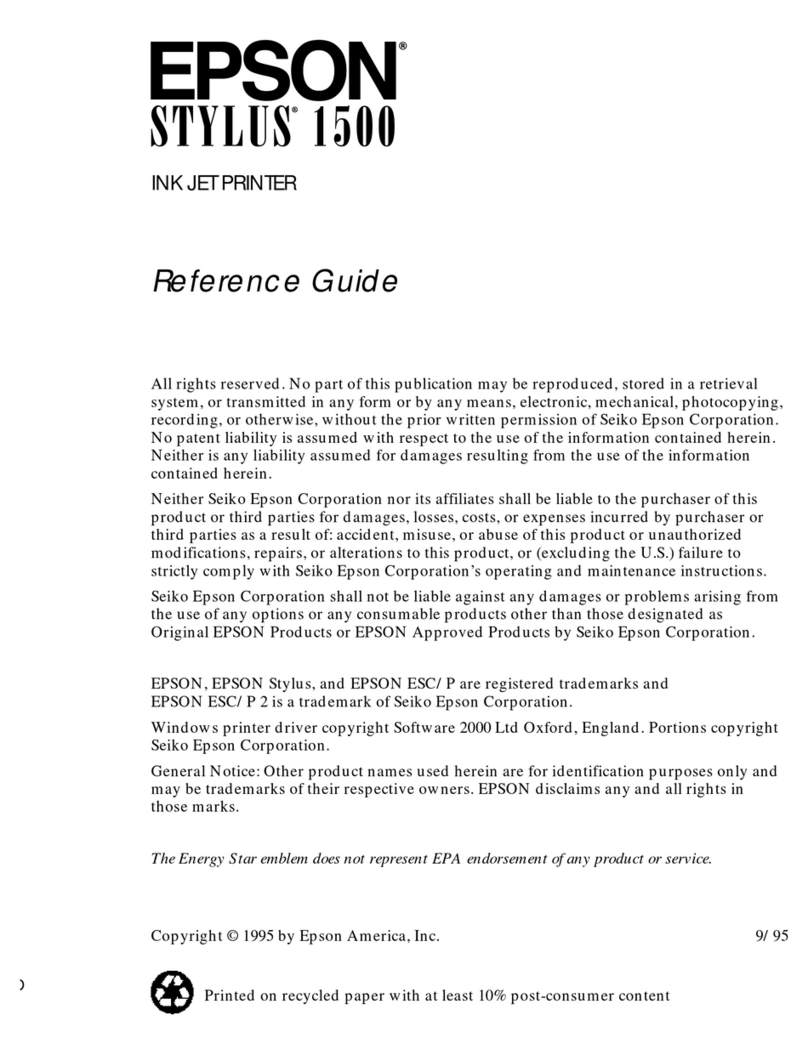 Epson Stylus 1500 User manual
