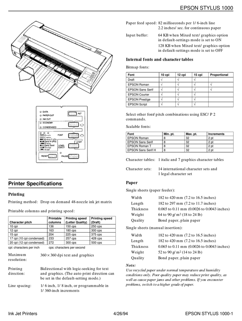 Epson Stylus 1000 User manual