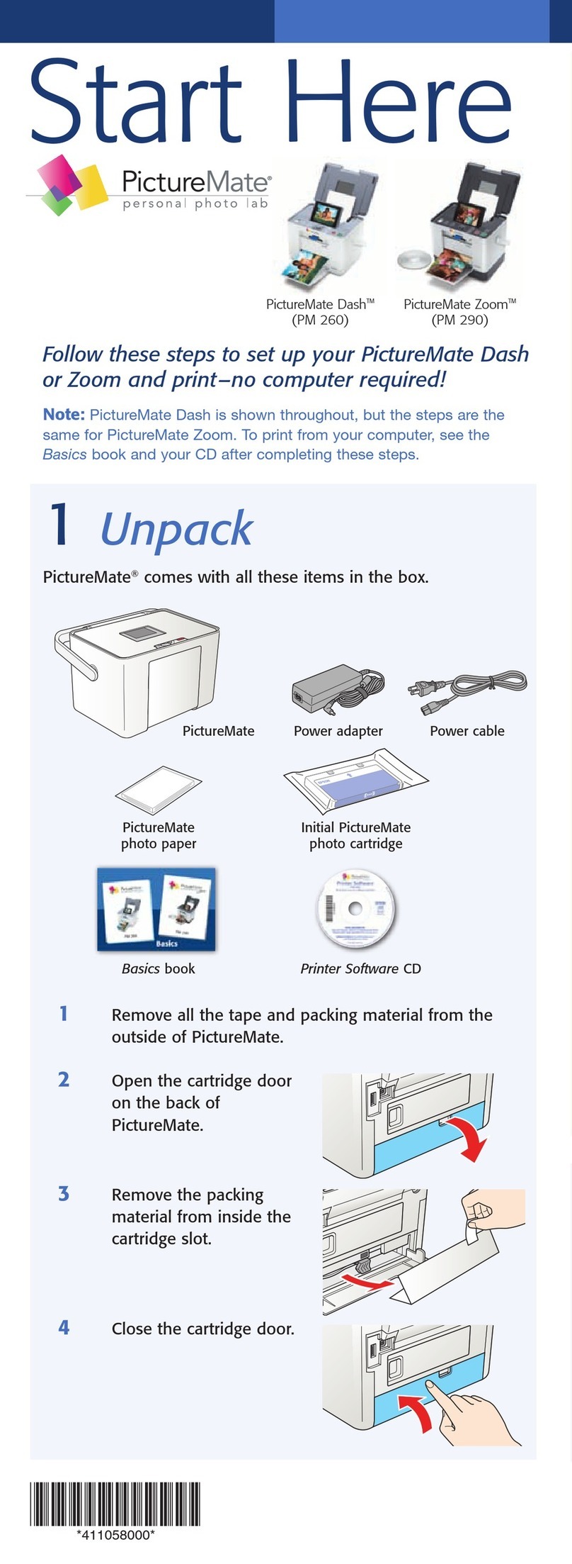 Epson PictureMate Zoom PM 290 Instruction Manual