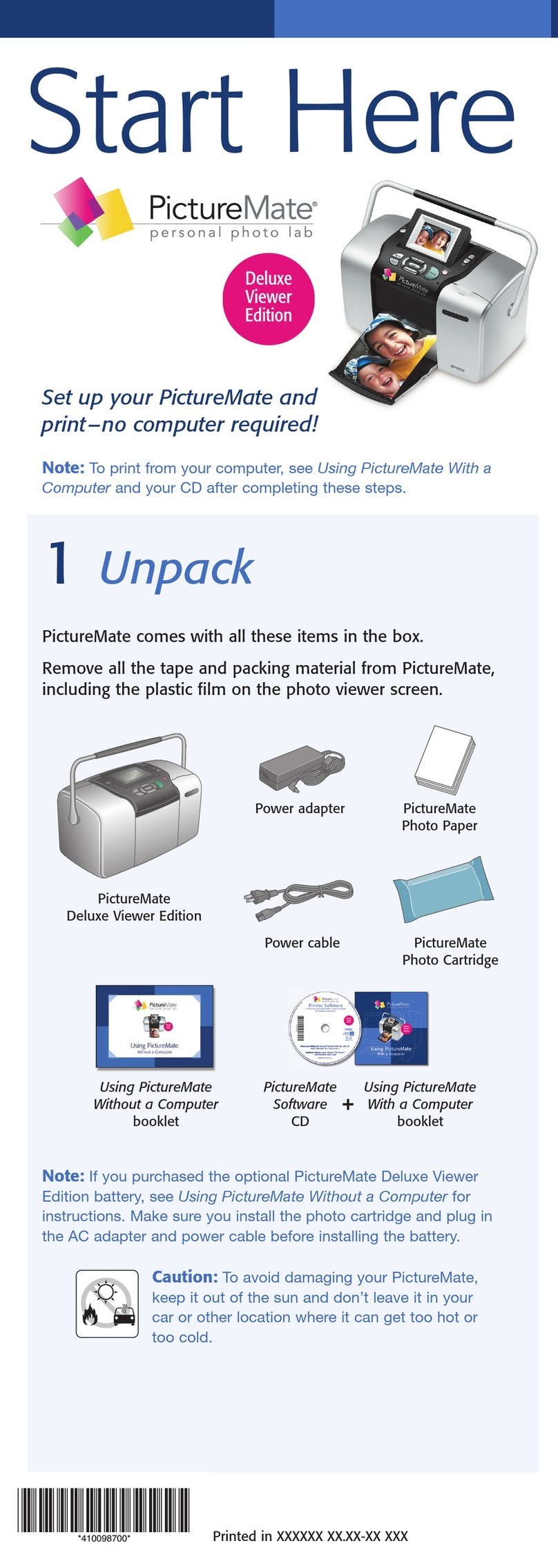 Epson PictureMate Instruction Manual