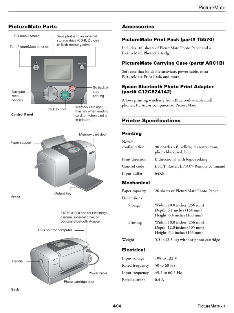 Epson PictureMate User manual