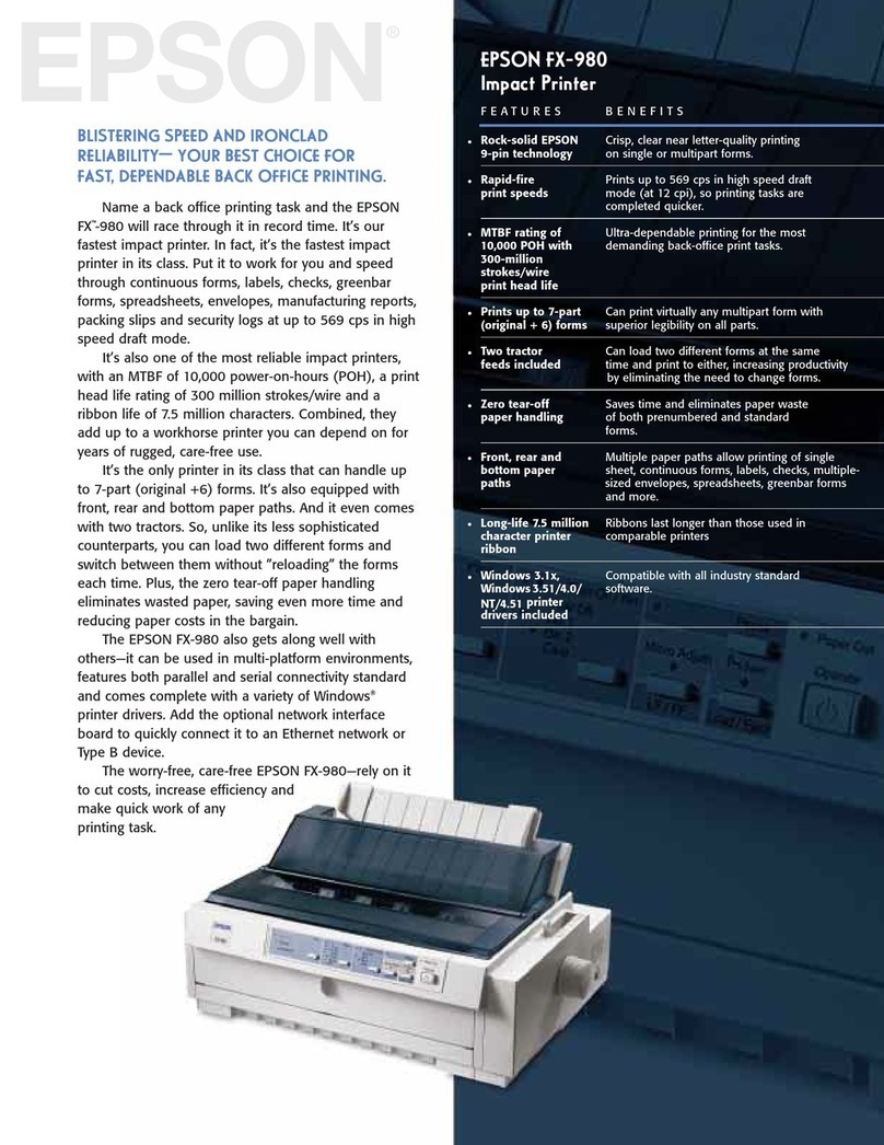 Epson FX-980 - Impact Printer User manual
