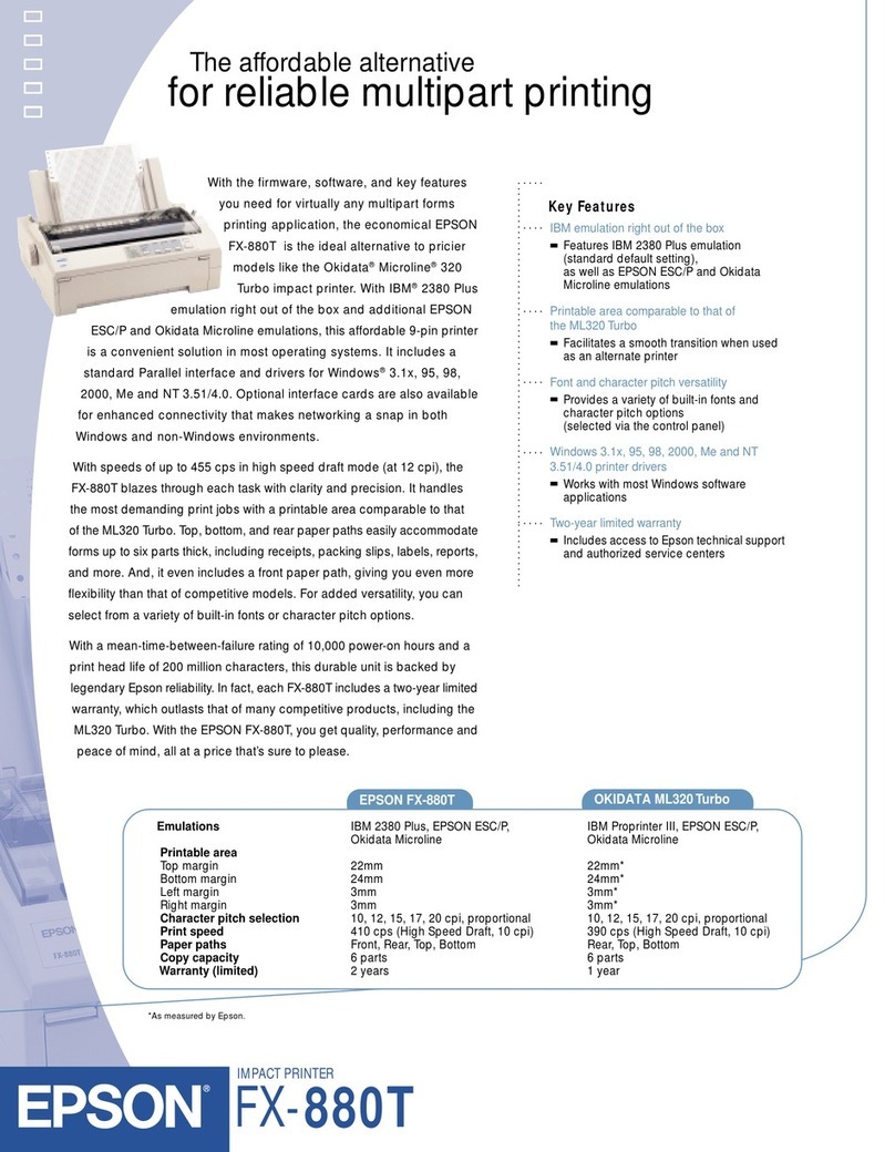Epson FX-880T User manual