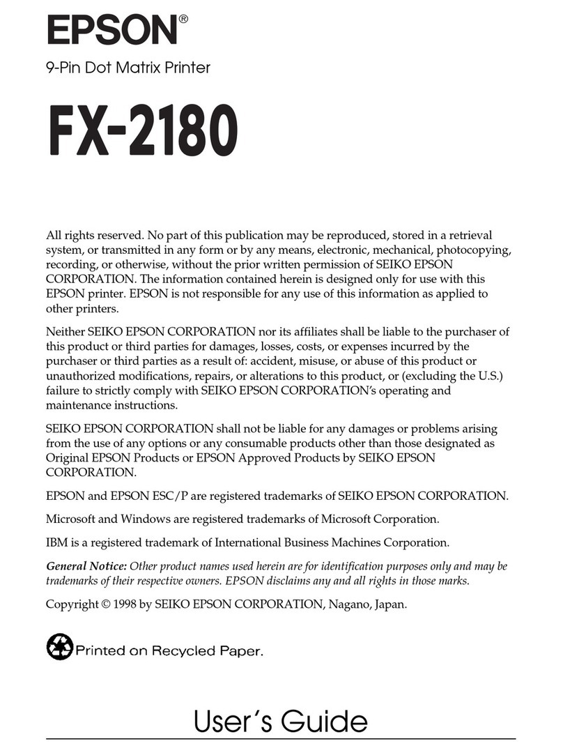 Epson FX-2180 - Impact Printer User manual