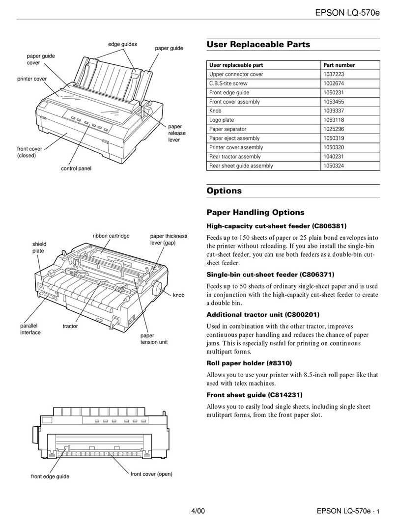 Epson LQ-570e Installation and operation manual