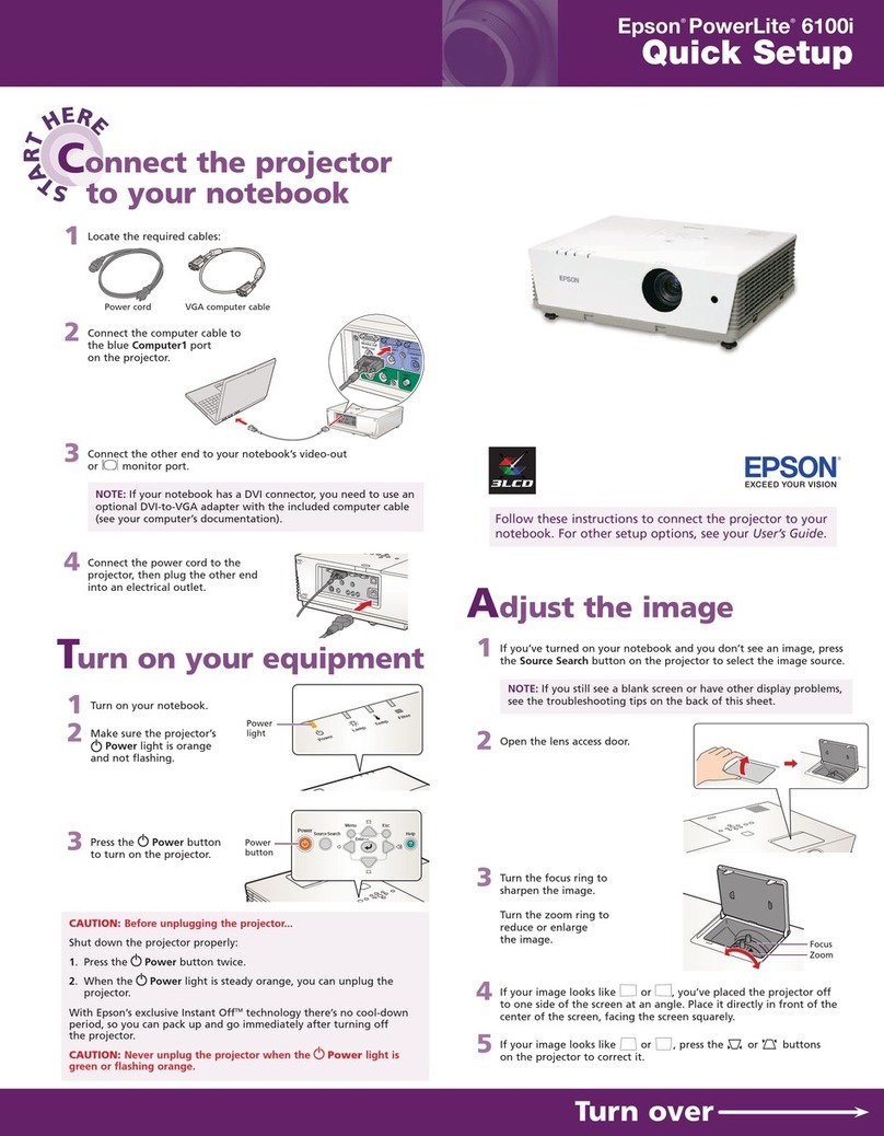 Epson 6100i - PowerLite XGA LCD Projector Specification sheet