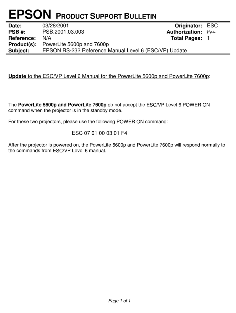 Epson PowerLite 5600p Dimensions