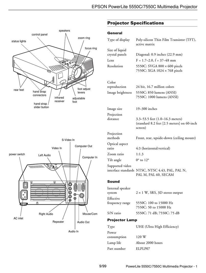 Epson 5550C - PowerLite SVGA LCD Projector User manual