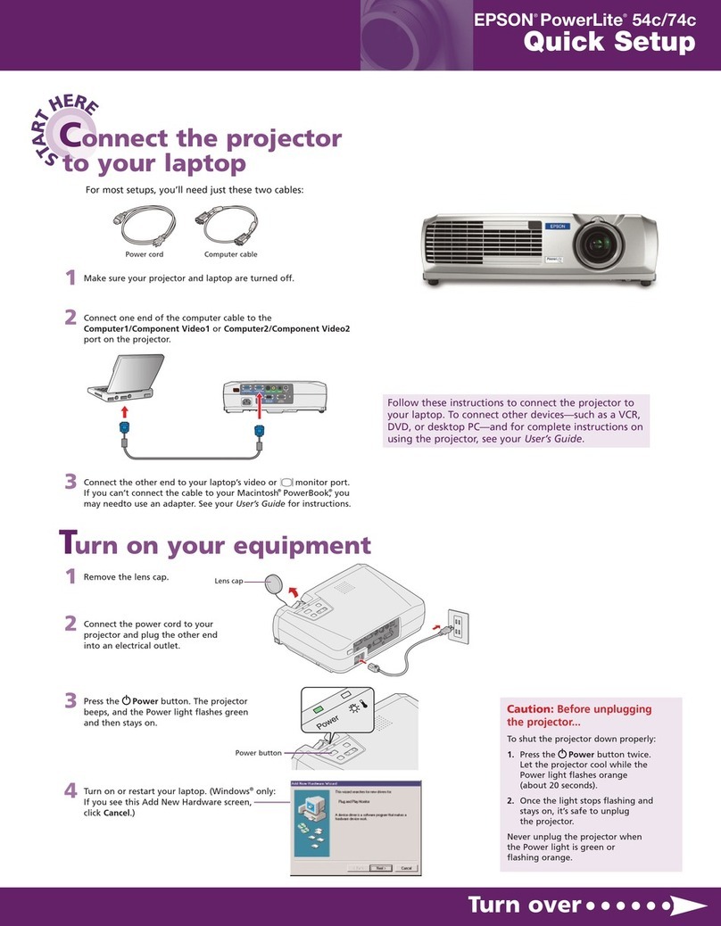 Epson PowerLite 54c Specification sheet
