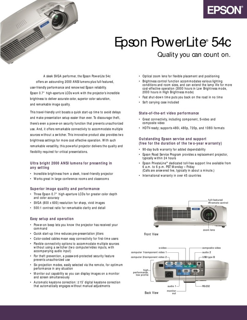 Epson PowerLite 54c User manual