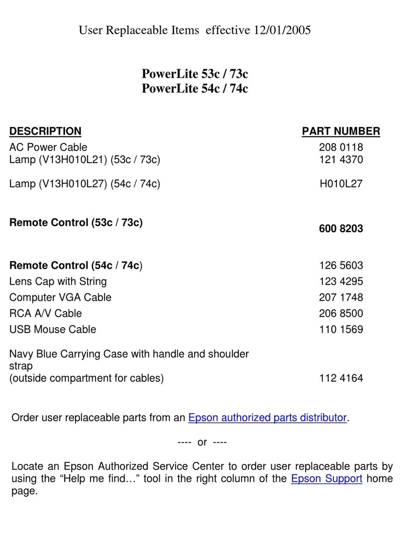 Epson PowerLite 53c supplementary guide