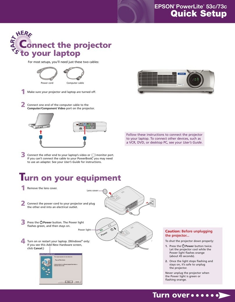 Epson PowerLite 53c Specification sheet