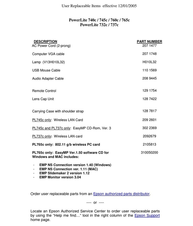 Epson PowerLite 732c User manual