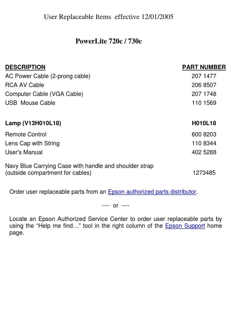 Epson PowerLite 720c User manual