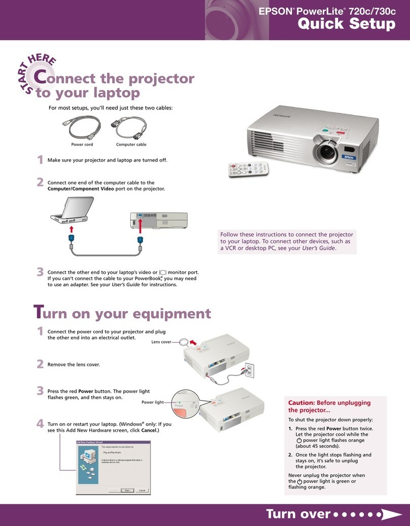 Epson PowerLite 720c Specification sheet