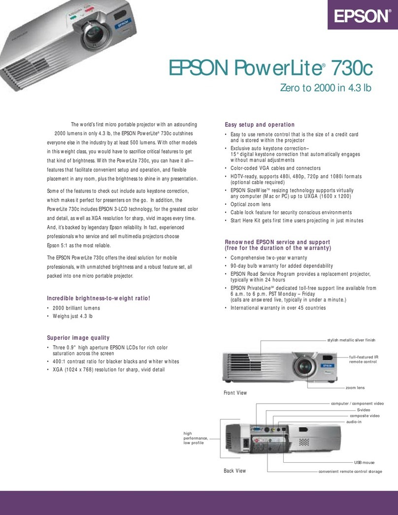 Epson 730c - PowerLite Projector User manual