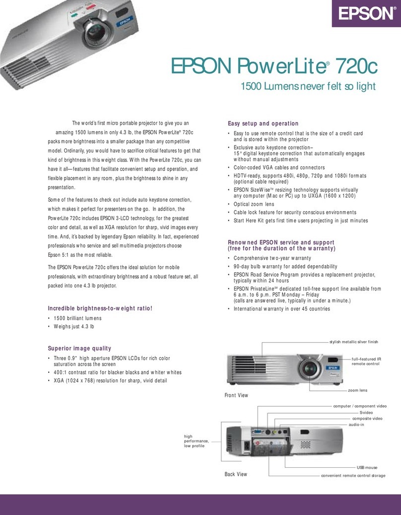 Epson PowerLite 720c Specifications