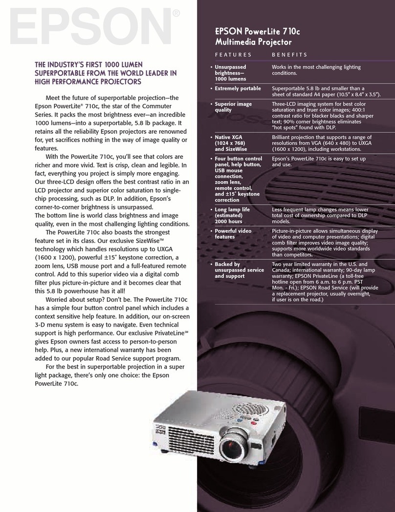 Epson 710C - PowerLite UXGA LCD Projector User manual