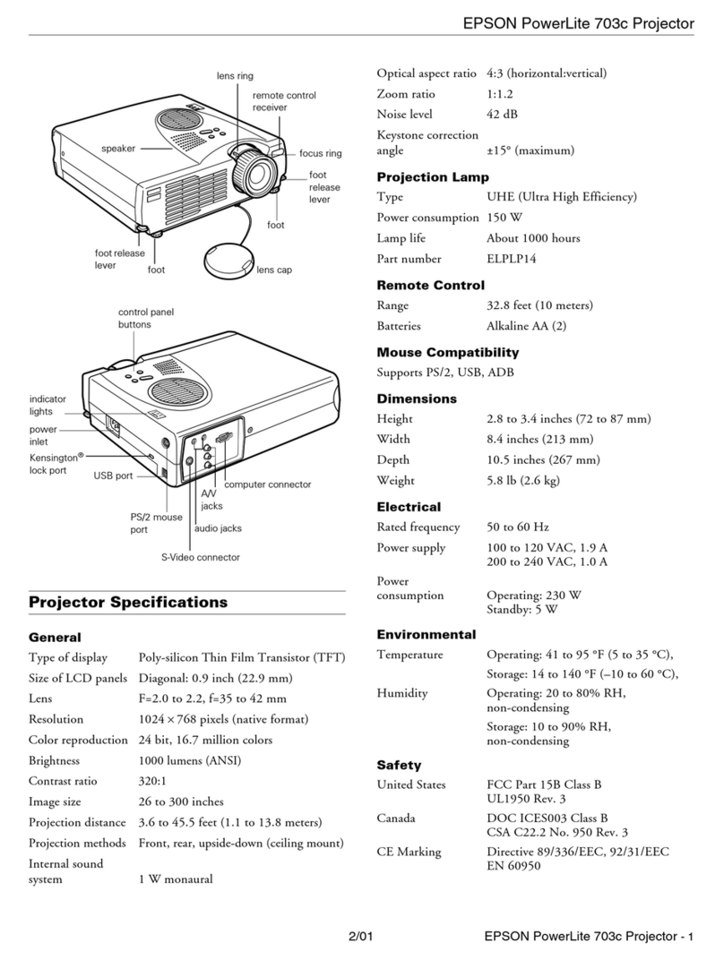 Epson PowerLite 703C User manual