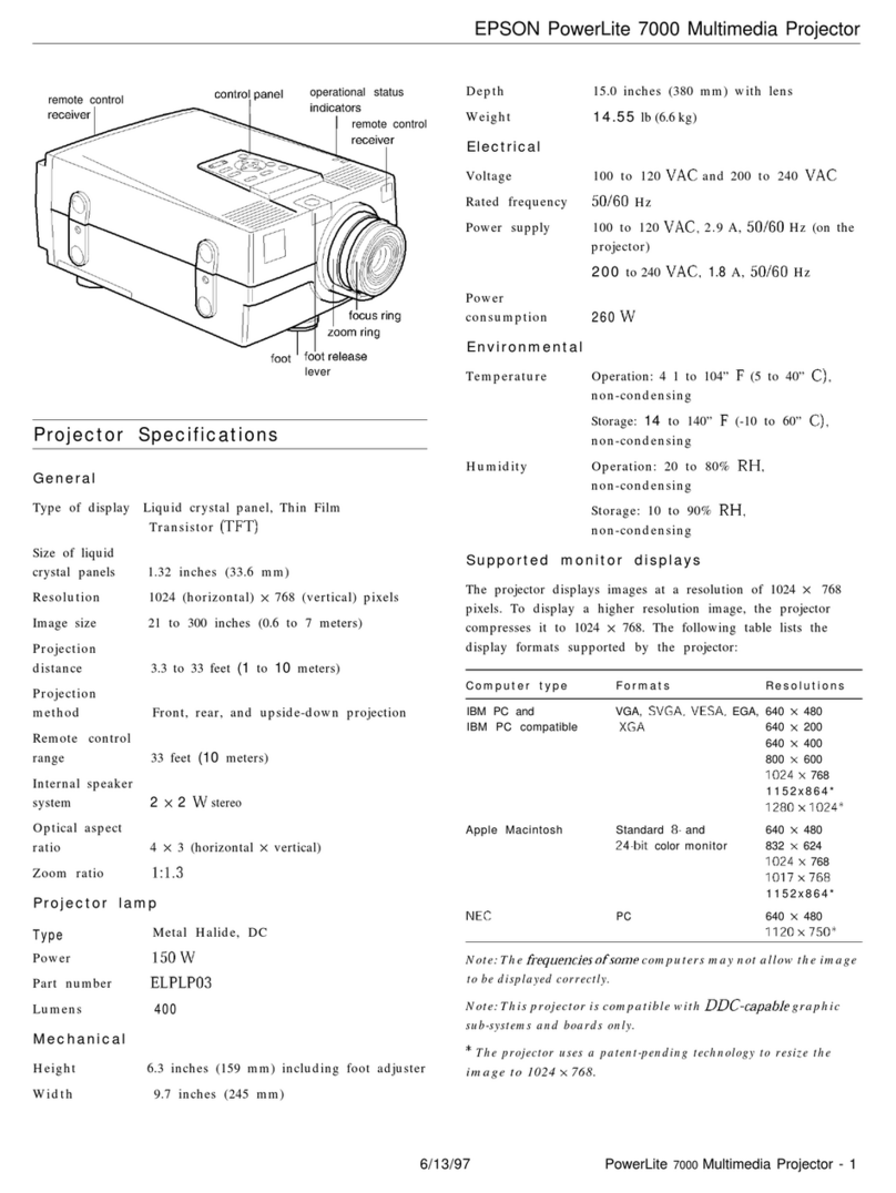 Epson PowerLite 7000 User manual