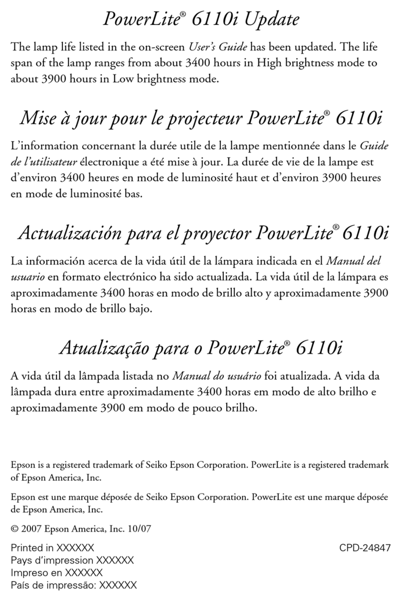 Epson 6110i - PowerLite XGA LCD Projector Manual