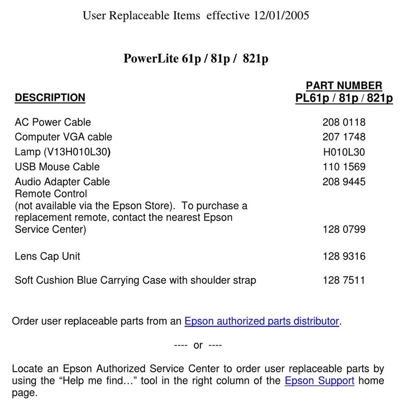 Epson PowerLite 61p User manual
