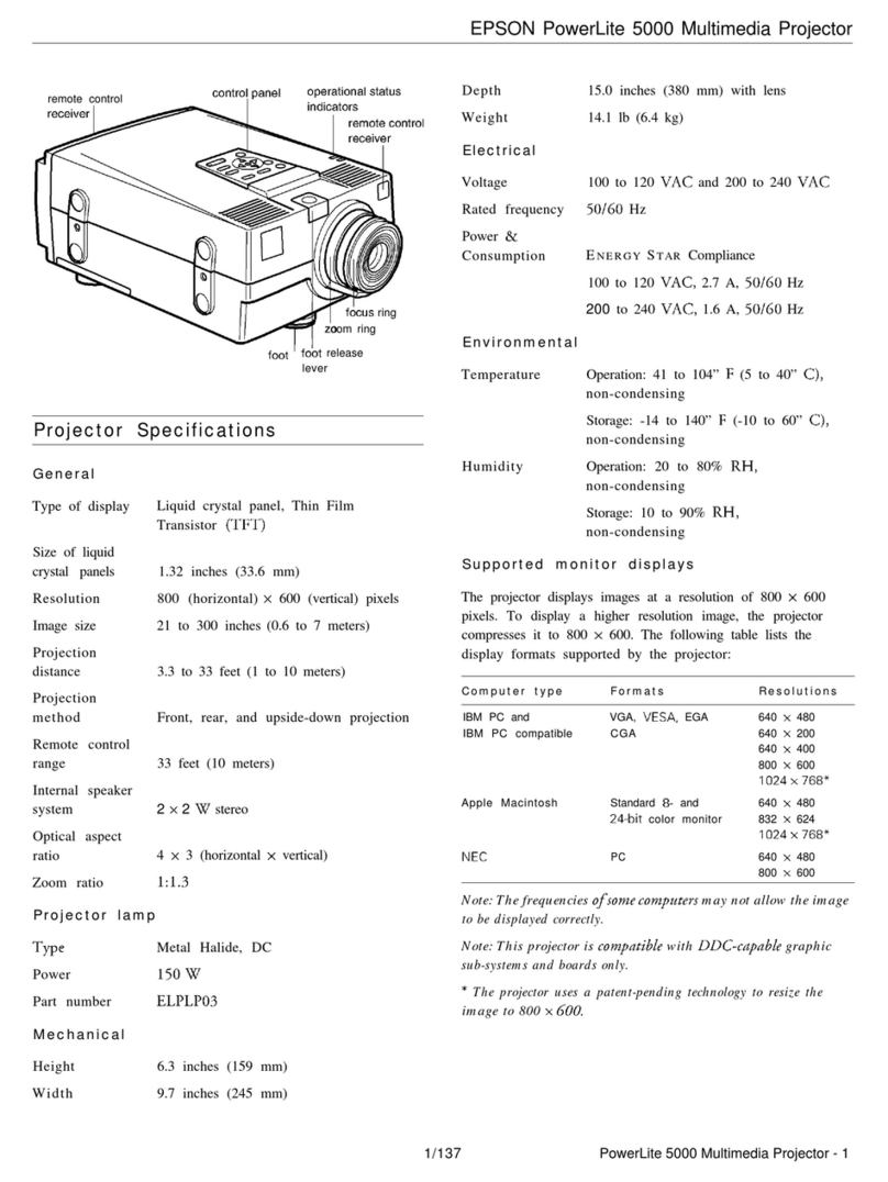 Epson PowerLite 5000 User manual