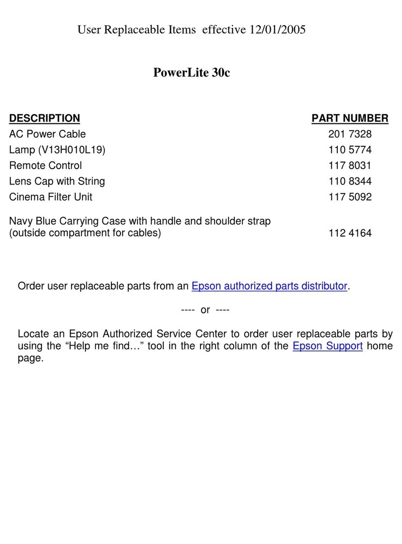 Epson PowerLite 30C User manual