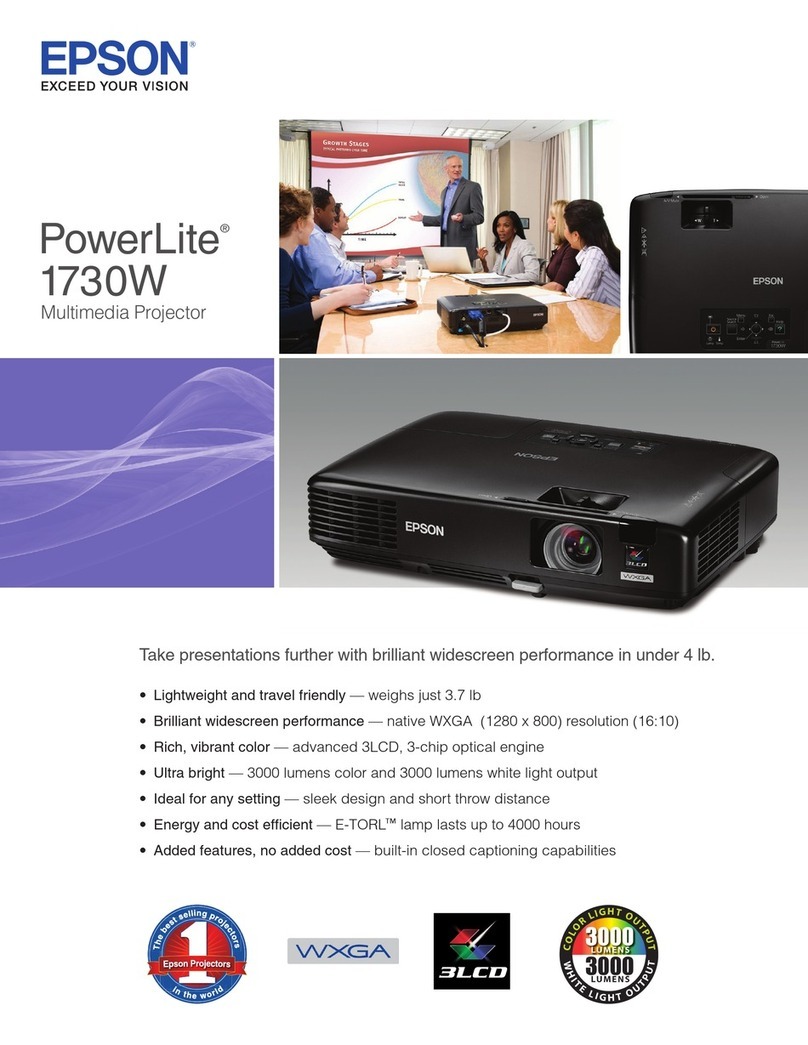 Epson 1730W - PowerLite WXGA LCD Projector User manual