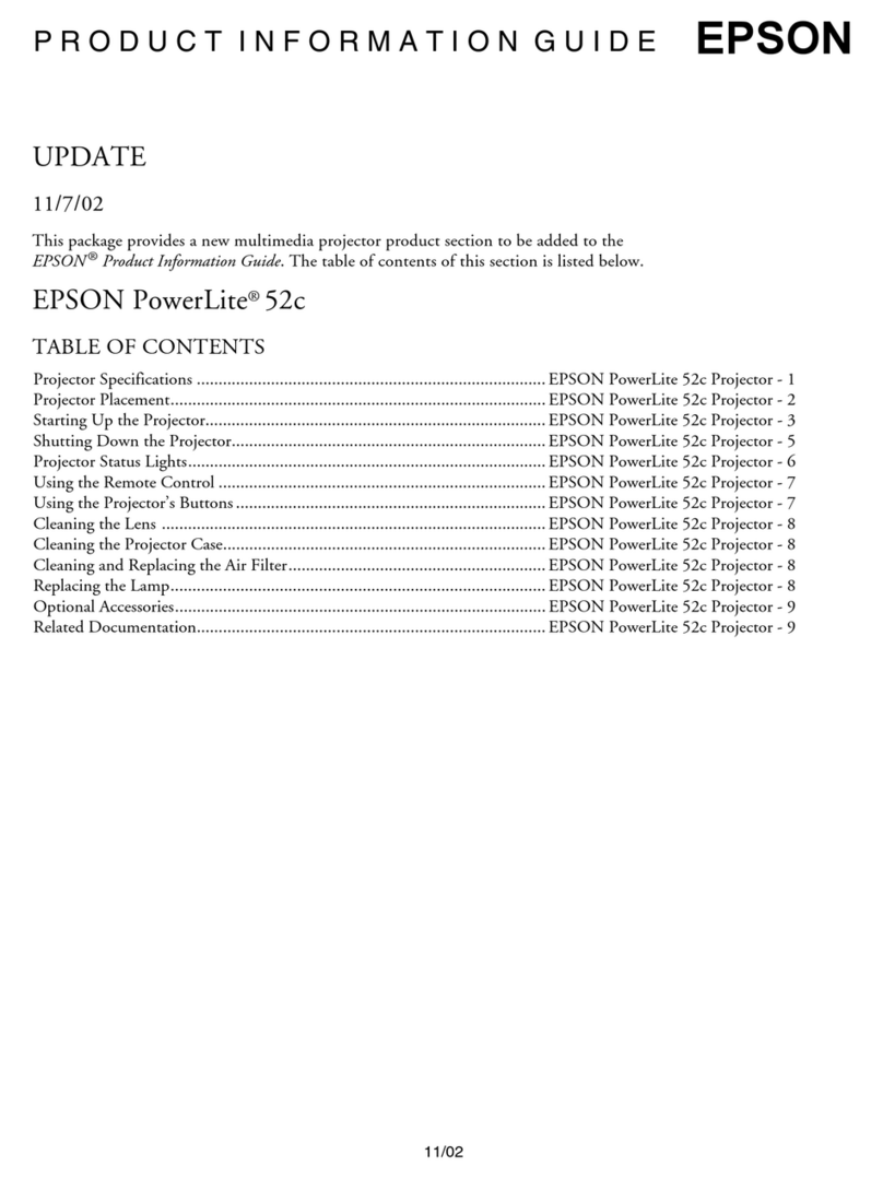 Epson PowerLite 52c Installation and operation manual