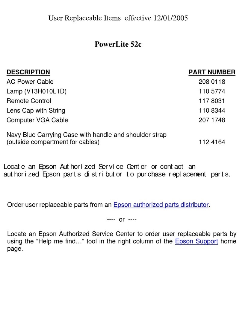 Epson PowerLite 52c User manual
