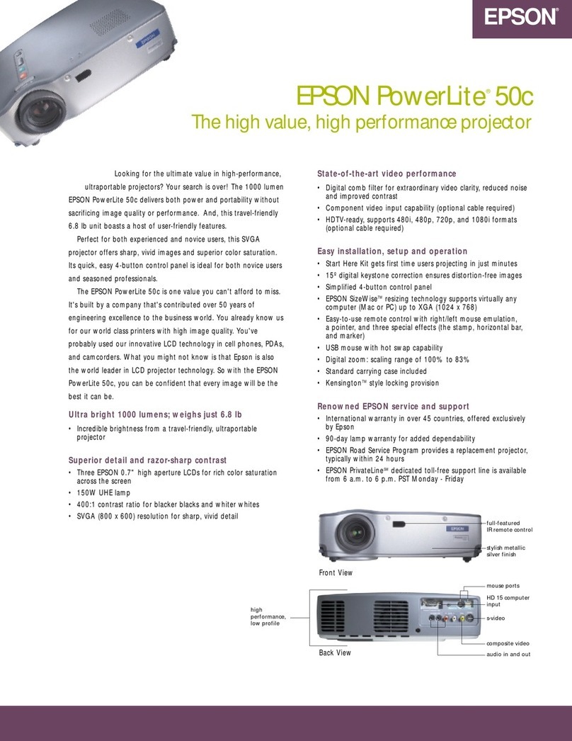 Epson PowerLite 50c User manual