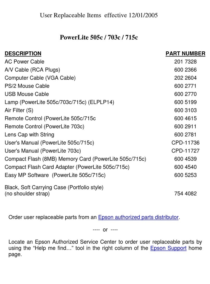 Epson PowerLite 505c User manual