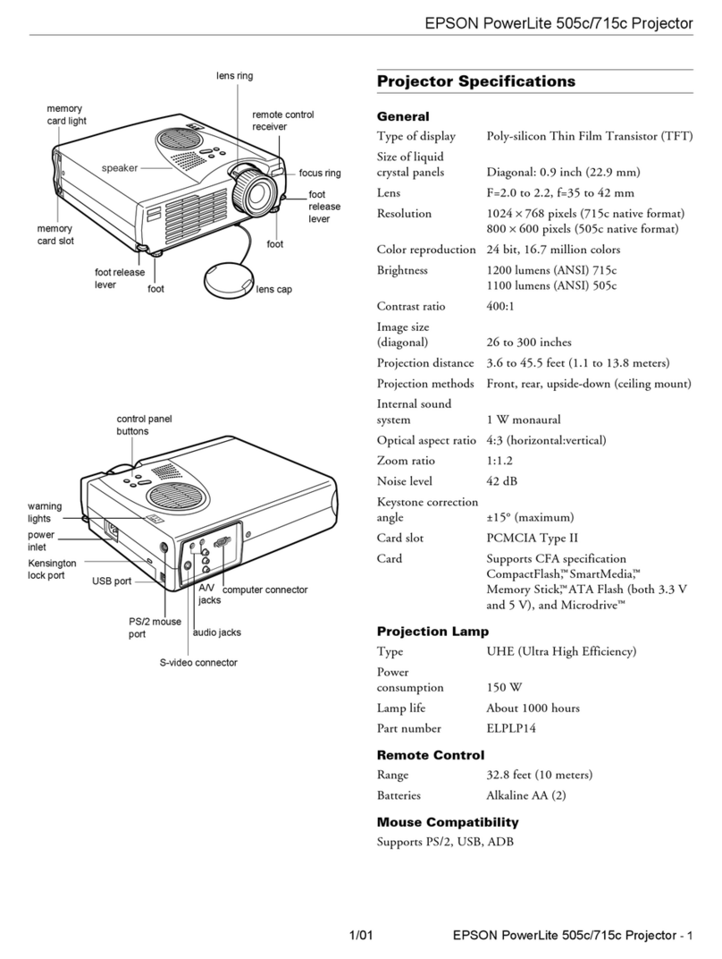 Epson PowerLite 505c User manual