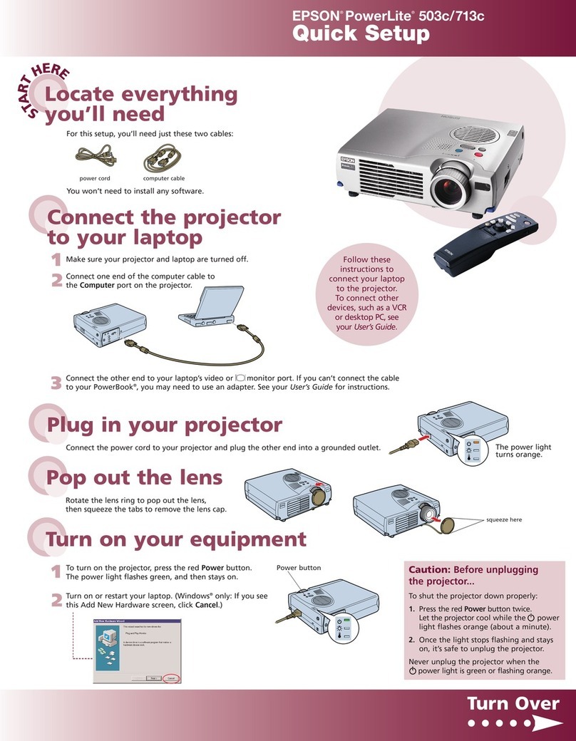 Epson PowerLite 503c Specification sheet