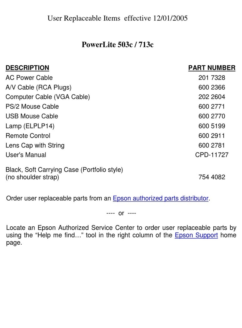 Epson PowerLite 503c User manual