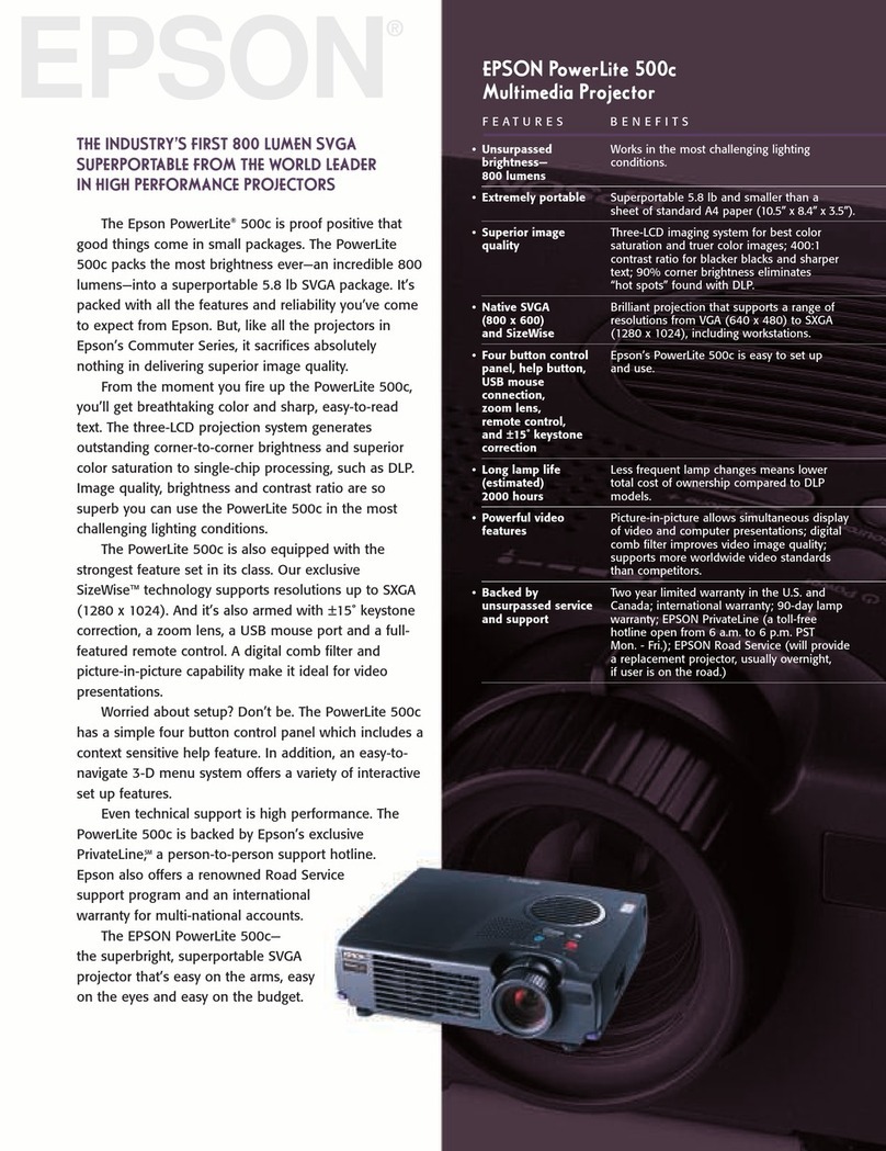 Epson PowerLite 500c User manual