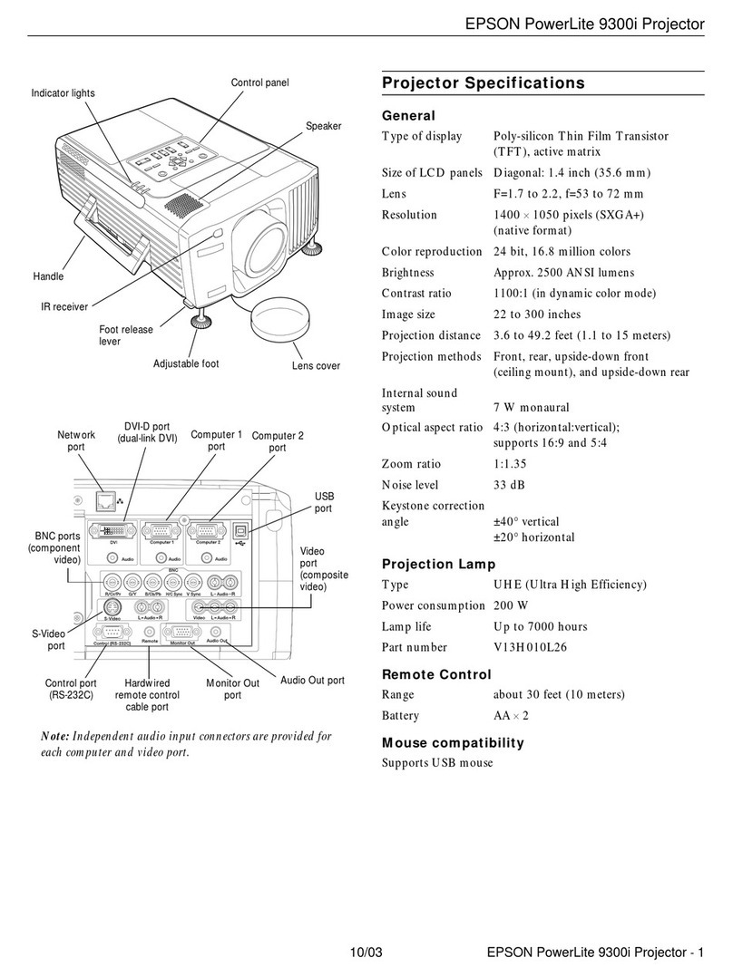 Epson PowerLite 9300i User manual