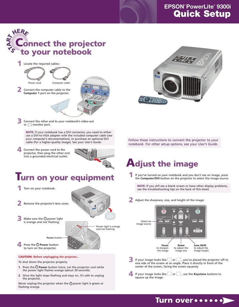 Epson PowerLite 9300i Specification sheet