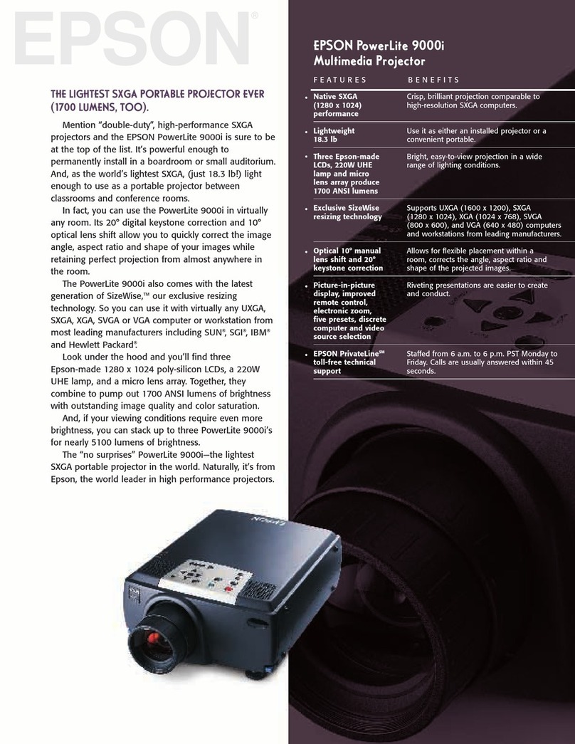 Epson 9000i - PowerLite SXGA LCD Projector User manual