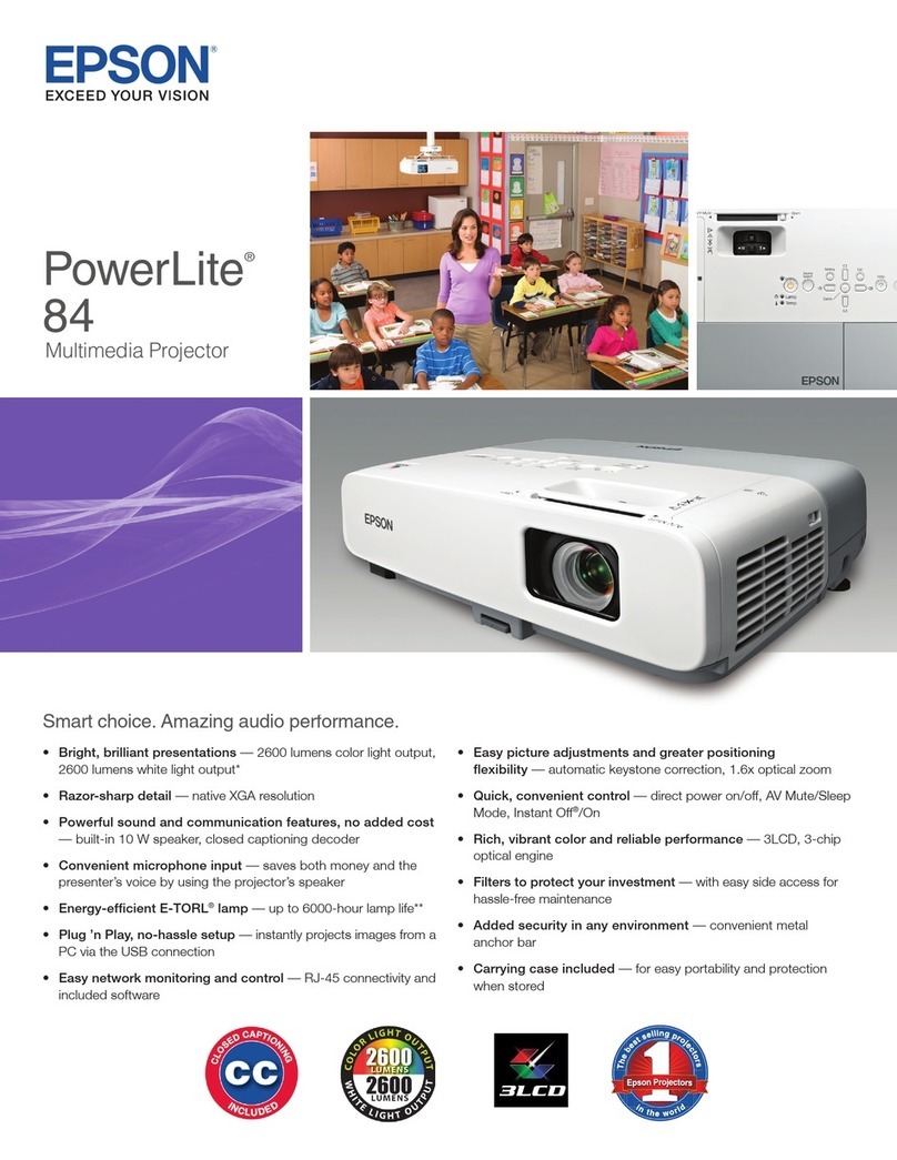 Epson PowerLite 84 User manual