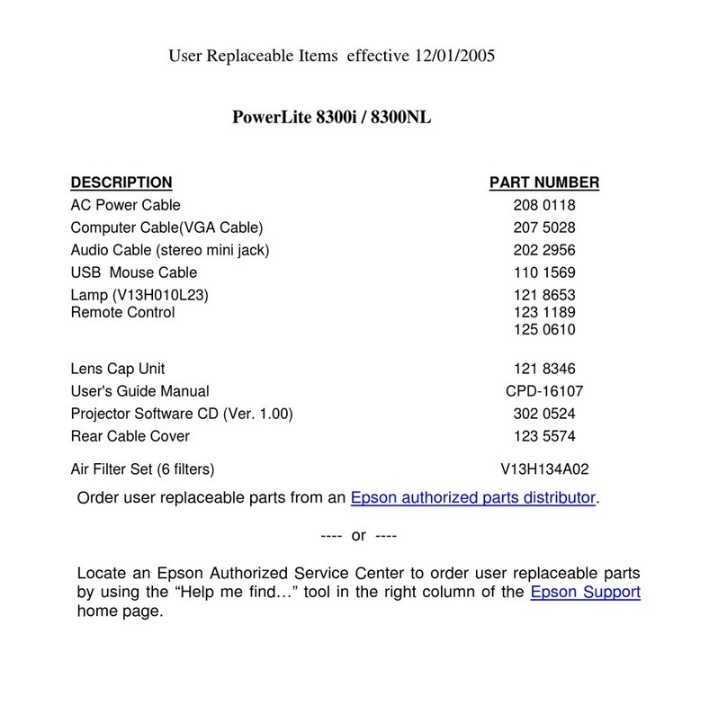 Epson PowerLite 8300i withEasyMP.net module User manual