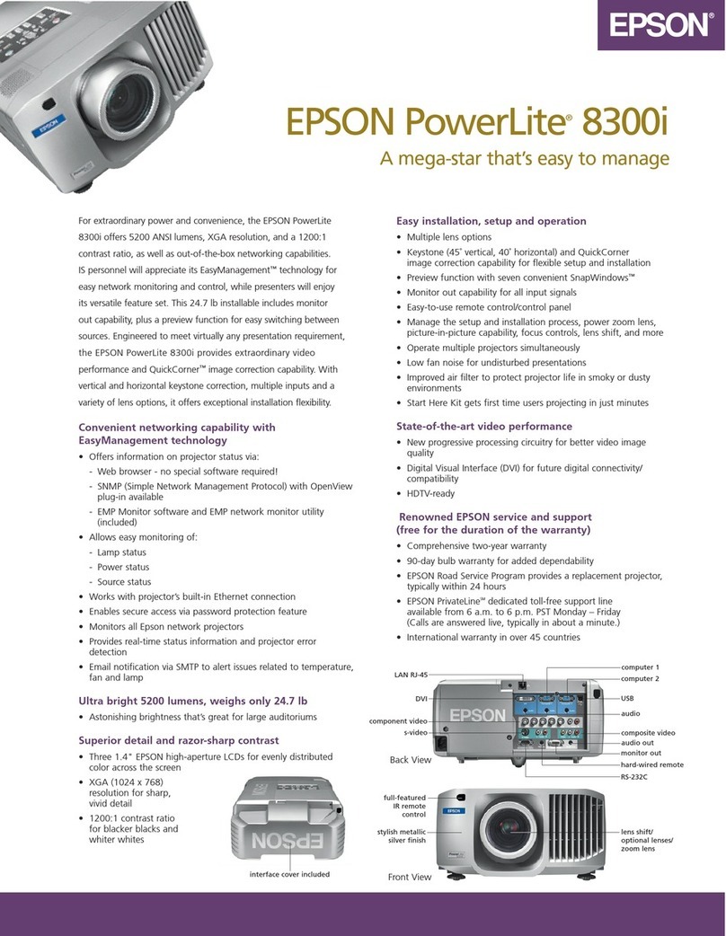 Epson PowerLite 8300i withEasyMP.net module User manual